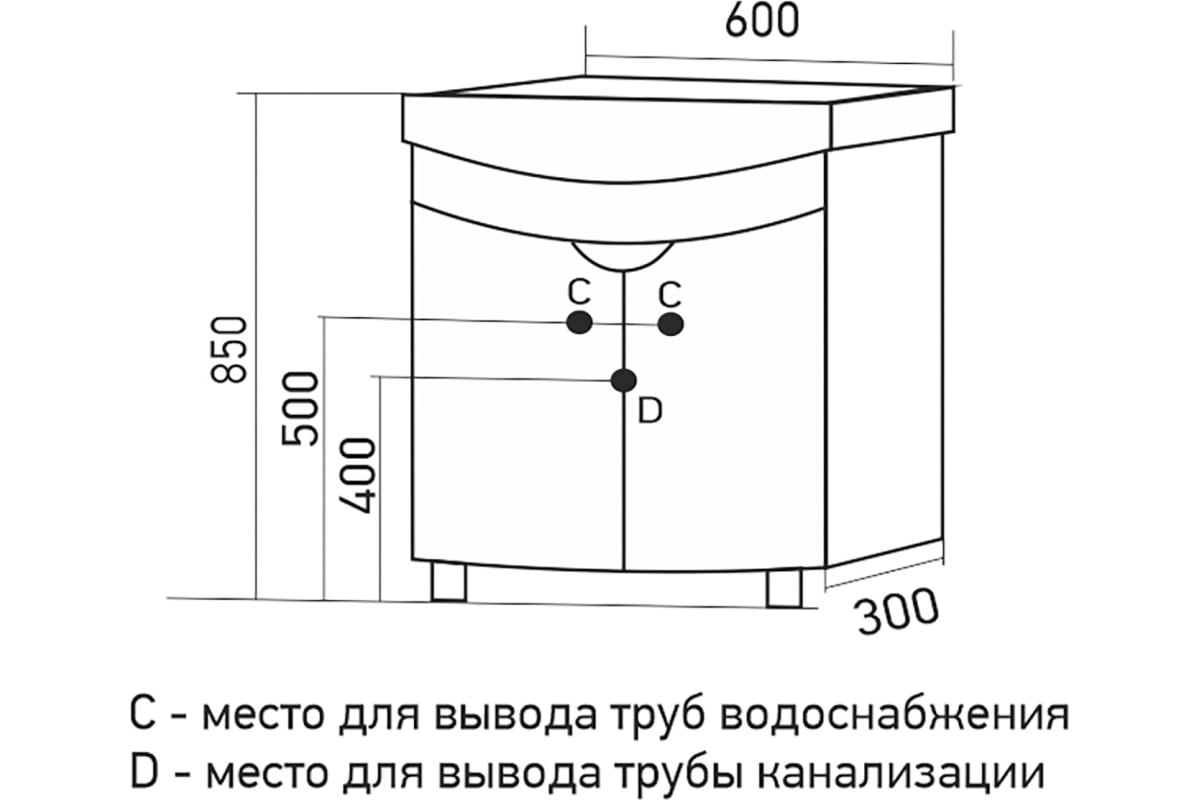 Тумба с раковиной Эталон 52